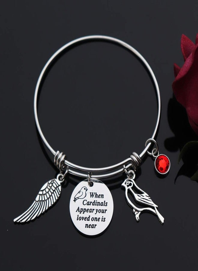 CHENVA Sympathy Gift When Cardinals Appear Your Loved One is Near Bracelet Cardinal Memorial Adjustable Bangle Jewelry Gift for Her (When cardinals appear your loved one is near Bangle) - Image 2
